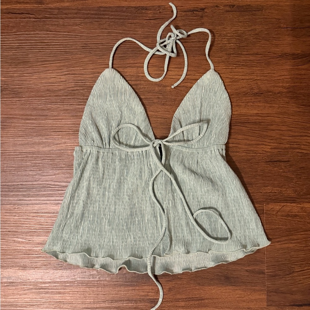 Princess Polly Sage Green Top